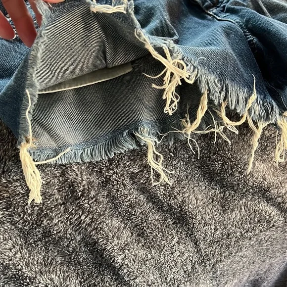 FREE PEOPLE SHORTS LIVIN BLUE WE THE FREE FRAYED w BELT SMALL SEE YOU SOMETIME - Picture 11 of 16